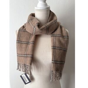 Johnston's of Elgin 100% Cashmere Scarf Plaid Made in Scotland 9.5"x65" Heritage